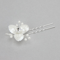 BRIDAL HAIR STICK W/ PEARL / RHINESTONES
