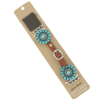 WESTERN FLOWER TURQUOISE APPLE WATCH BAND