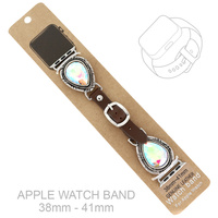 WESTERN CRYSTAL CONCHO APPLE WATCH LEATHER BAND