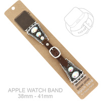 WESTERN CRYSTAL CONCHO APPLE WATCH LEATHER BAND