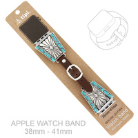 WESTERN TURQUOISE CONCHO APPLE WATCH LEATHER BAND