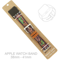 WESTERN BLOOMED CACTUS APPLE WATCH LEATHER BAND