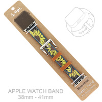 WESTERN YELLOW SUNFLOWER APPLE WATCH LEATHER BAND