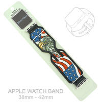 Patriotic Tooled Leather Watch Band - U.S.
