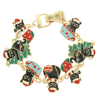 CHRISTMAS CAT CHARM BRACELET