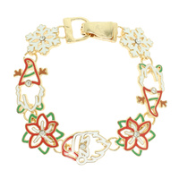 CHRISTMAS SNOWFLAKE POINSETTIA BRACELET