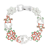 CHRISTMAS SNOWFLAKE POINSETTIA BRACELET