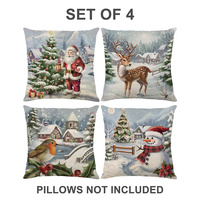 CHRISTMAS WINTER SCENE CUSHION COVER SET