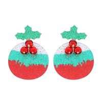 JINGLE BELLS MISTLETOE ACRYLIC CHRISTMAS EARRINGS
