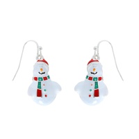 SNOWMAN ENAMEL COATED CHRISTMAS EARRINGS