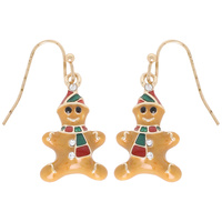 GINGERBREAD MAN ENAMEL COATED EARRINGS