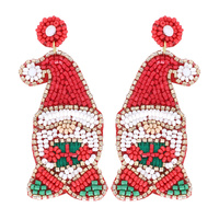 NORTH POLE CHRISTMAS ELF BEADED EARRINGS