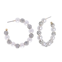RHINESTONE SPHERE OPEN HOOP CHRISTMAS EARRINGS