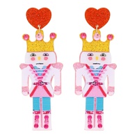 JEWELED GLITTER ACETATE NUTCRACKER EARRINGS