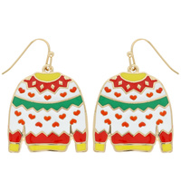 UGLY CHRISTMAS SWEATER EPOXY DANGLE EARRINGS