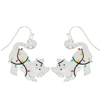 CHRISTMAS TANGLED CAT EPOXY DANGLE EARRINGS