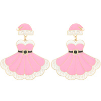CHRISTMAS SANTA GIRL DRESS POST EARRINGS