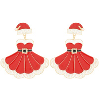 CHRISTMAS SANTA GIRL DRESS POST EARRINGS