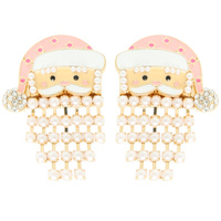 CHRISTMAS JEWELED SANTA CLAUS EARRINGS