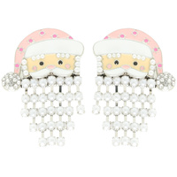 CHRISTMAS JEWELED SANTA CLAUS EARRINGS