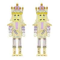 CHRISTMAS NUTCRACKER CRYSTAL EARRINGS