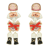 CHRISTMAS NUTCRACKER SEED BEAD EARRINGS