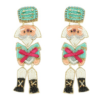 CHRISTMAS NUTCRACKER SEED BEAD EARRINGS