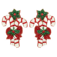 CHRISTMAS CANDY CANE POST EARRINGS