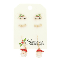 3PR XMAS SANTA HOHO EARRINGS