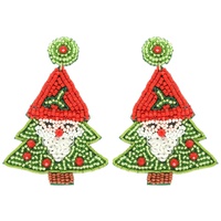 CHRISTMAS SANTA TREE POST EARRINGS