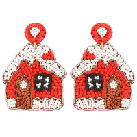 CHRISTMAS GINGERBREAD HOUSE EARRINGS