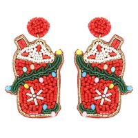 CHRISTMAS SANTA'S CUP POST EARRINGS