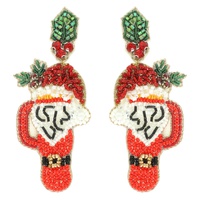 CHRISTMAS SANTA'S CUP POST EARRINGS