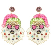 CHRISTMAS SANTA WITH HEART GLASSES EARRINGS