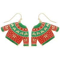 CHRISTMAS UGLY SWEATER ENAMEL EARRINGS