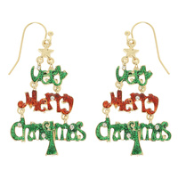 CHRISTMAS TREE WORDING EARRINGS