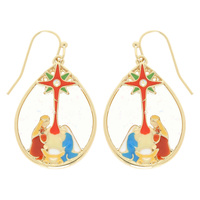CHRISTMAS NATIVITY TEARDROP EARRINGS