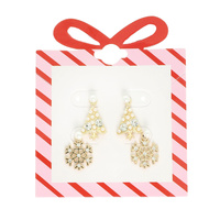 CHRISTMAS TREE AND SNOWFLAKE EARRING SET