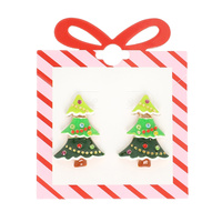 CHRISTMAS TREE POST STUD EARRINGS