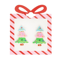 CHRISTMAS TREE POST STUD EARRINGS