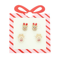 CHRISTMAS RUDOLPH THEME EARRING SET