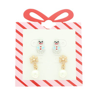 CHRISTMAS SNOWMAN & SNOWFLAKE EARRING SET