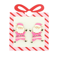 CHRISTMAS ENAMEL SANTA CLAUS EARRINGS
