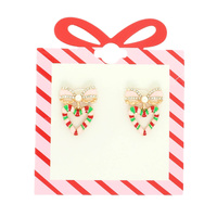 CHRISTMAS CANDY HEART STUD EARRINGS