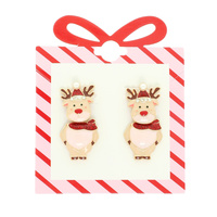 CHRISTMAS ENAMEL REINDEER EARRINGS