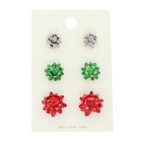 CHRISTMAS MINI GIFT BOW EARRINGS SET