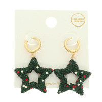 CHRISTMAS GOLD DIPPED CRYSTAL STAR EARRINGS