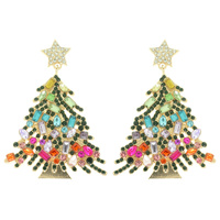 CHRISTMAS TREE POST DANGLE EARRINGS