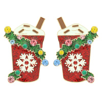 CHRISTMAS FROSTED DRINK CUP EARRINGS