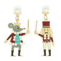 CHRISTMAS MOUSE AND NUTCRACKER EARRINGS